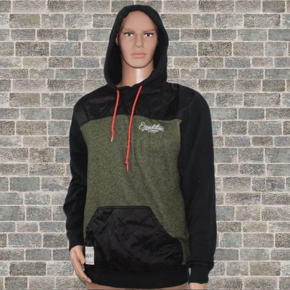Neff Other - Neff Hoodie Green & Black with Orange Size L Large